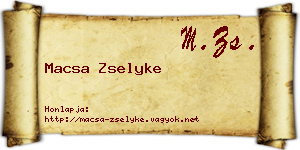 Macsa Zselyke névjegykártya
